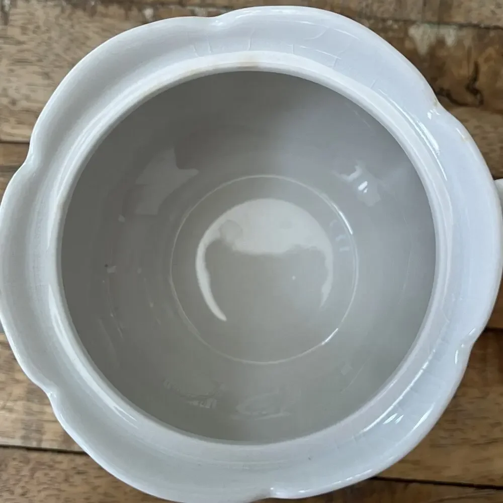 1970s Vintage Federalist Ironstone White Sugar Bowl 4238